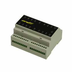 Блок управления нагрузками, 8 реле по 10 Ампер, крепление DIN, RS485, MODBUS