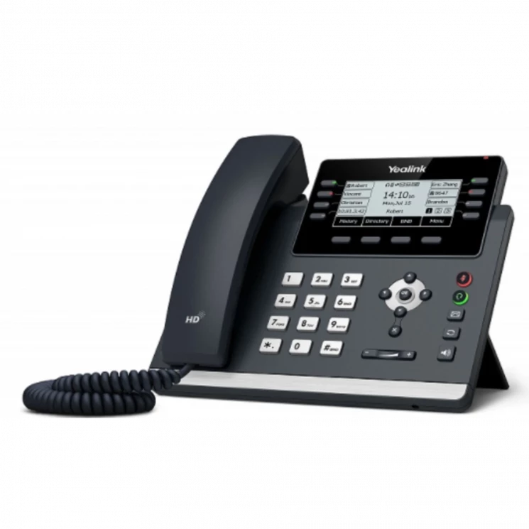 IP-телефон Yealink SIP-T43U, 12 аккаунтов, 2 порта USB, BLF, PoE, GigE, без БП