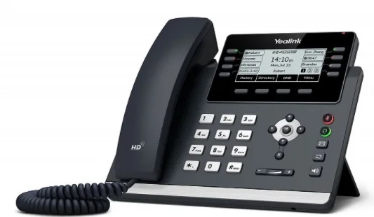 IP-телефон Yealink SIP-T43U, 12 аккаунтов, 2 порта USB, BLF, PoE, GigE, без БП