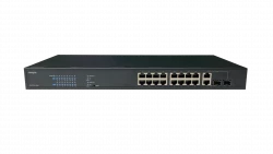 Неуправляемый стоечный 16 портовый PoE коммутатор POWERTONE PUS-CC16L-250R с изоляцией портов
