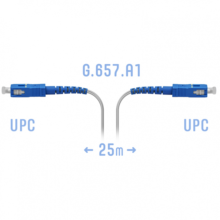 Патчкорд оптический FTTH-SC/UPC, кабель 604-02-01W, 25 метров