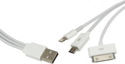 18-1126, Кабель-переходник USB - iphone5/ipad 4/ipod 5 на micro usb