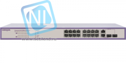PoE коммутатор Web Smart PWS-CC16-250R, 16x10/100BASE-TX PoE 802.3af&at + 2xGb Combo, 250Вт