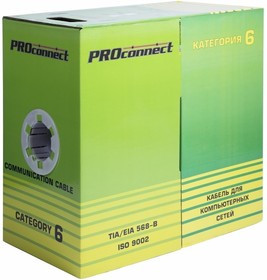 01-0051, Кабель UTP 4PR 23AWG, CAT6 (бухта 305 м)