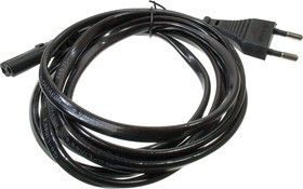 ШНУР ПИТАНИЯ ДЛЯ РЭА 2Х0.75КВ.ММ 1.80М ЧЕРНЫЙ