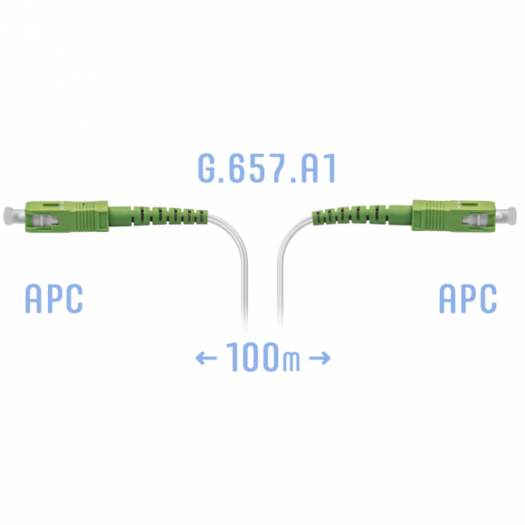 Патчкорд оптический FTTH SC/APC, кабель 604-02-01W, 100 метров