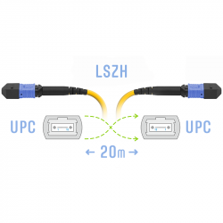 Патчкорд оптический MPO/UPC FF SM, 20 метров (Cross)
