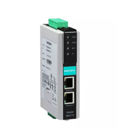 Преобразователь MGate MB3170-T 1-портовый преобразователь Modbus RTU/ASCII (RS-232/422/485) в Modbus TCP с расширенным диапазоном температур