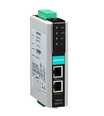 Преобразователь MGate MB3170-T 1-портовый преобразователь Modbus RTU/ASCII (RS-232/422/485) в Modbus TCP с расширенным диапазоном температур