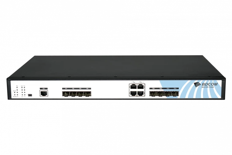 OLT BDCOM P3600-04-2AC с 4 портами GEPON (SFP), 2 комбо-портами, 2хSFP, 2хSFP+, 2хRJ-45, 2 БП АC, FEC