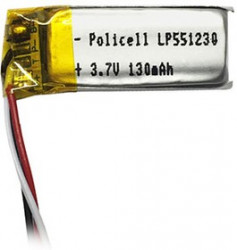 LP551230-PCM, Аккумулятор литий-полимерный (Li-Pol) 130мАч 3.7В, с защитой, PoliCell