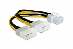 Кабель питания для GPU, 8pin(M)/2molex(F), 15см
