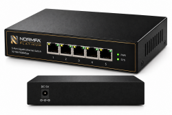 Неуправляемый гигабитный Ethernet-коммутатор Normfa Platinum, 5 портов RJ-45 10/100/1000 Мбит/с, без PoE