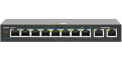 PoE коммутатор неуправляемый PUS-TT04L-67M, 4x10/100BASE-TX 802.3af&at + 2x10/100BASE-TX, c изол. портов, PoE бюджет 67Вт, до 30Вт на порт