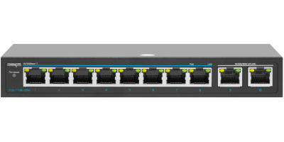 PoE коммутатор неуправляемый PUS-TT04L-67M, 4x10/100BASE-TX 802.3af&at + 2x10/100BASE-TX, c изол. портов, PoE бюджет 67Вт, до 30Вт на порт