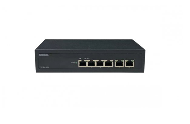 Неуправляемый 4 портовый PoE коммутатор PUS-TT04-60RM с возможностью установки в стойку