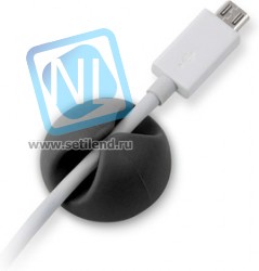 CM1101B, Зажим кабельный, одинарный, круглый, приклеивающийся, черный