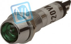 KLS9-IL-M8-03B-N1-G (N-701G), Лампа неоновая с держателем зеленая 220V