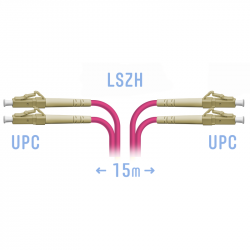 Патчкорд оптический LC/UPC-LC/UPC MM (OM4) Duplex 15 метров