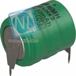 80 BVH3A3H (3 ножки), Аккумулятор никель-металлгидридный NiMH 80mAh (1шт) 3.6В