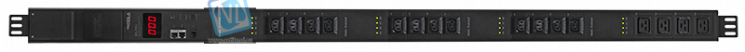 Управляемый блок розеток Tesla Power серии STD 24 розетки, вертикальный монтаж, IEC 60309 32A(2P+E)