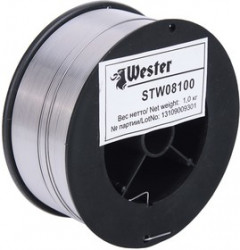 Проволока сварочная WESTER STW 08100 Ф0.8мм 1кг, нержавеющая, катушка Ф100мм