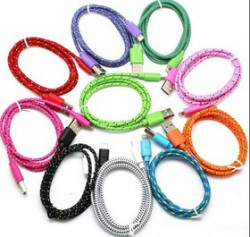 PL1390, USB кабель Pro Legend Iphone 5, 6s, 8 pin, текстиль, фиолетовый, 1м