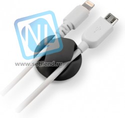 CM1102B, Зажим кабельный, двойной, круглый, приклеивающийся, черный