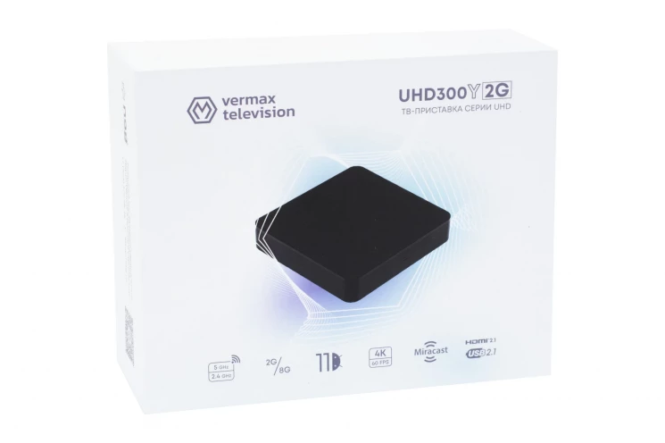 Приставка телевизионная 4K IPTV Vermax UHD300Y2G ATV