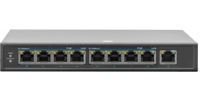 PoE коммутатор неуправляемый PUS-CS08L-115M, 8x10/100BASE-TX 802.3af&amp;at + 1xGb Combo + 1x1000BASE-X, c изол. портов, PoE бюджет 115Вт, до 30Вт на порт