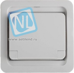 SV-54110-W, Розетка СВЕТОЗАР "ГАММА" одинарная с крышкой, с заземлением, цвет белый,16А/~250В