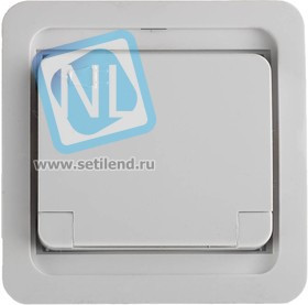 SV-54110-W, Розетка СВЕТОЗАР "ГАММА" одинарная с крышкой, с заземлением, цвет белый,16А/~250В