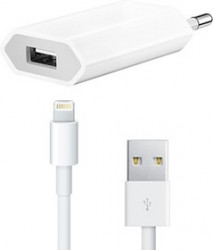 18-1123 (EL-I), Зарядное устройство 5V, 1А + USB кабель apple5 белый