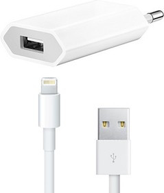 18-1123 (EL-I), Зарядное устройство 5V, 1А + USB кабель apple5 белый