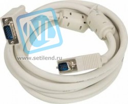 Кабель SVGA NINGBO CAB016S-10F, VGA (m) - VGA (m), ферритовый фильтр , 3м, блистер, серый [cab016s-10f-br]
