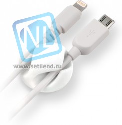 CM1102W, Зажим кабельный, двойной, круглый, приклеивающийся, белый