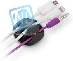 CM1103B, Зажим кабельный, тройной, круглый, приклеивающийся, черный