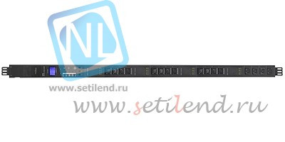 Управляемый блок розеток Tesla Power серии PRO 16 розеток, вертикальный монтаж