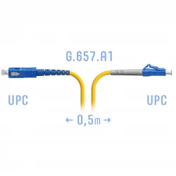 Патчкорд оптический LC/UPC-SC/UPC SM G.657.A1 0,5 метра