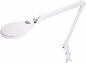 31-0532, Лупа на струбцине круглая 5D с подсветкой 60LED, регулировка яркости, белая