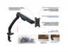 Кронштейн для мониторов ЖК Kromax OFFICE-8 черный 15"-32" макс.8кг настольный поворот и наклон верт.перемещ.