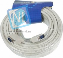 Кабель SVGA NINGBO CAB016S-20m, VGA (m) - VGA (m), ферритовый фильтр , 20м, серый