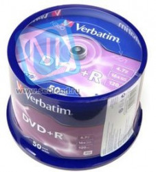 Verbatim 43550 DVD+R 4.7 GB 16x CB/50, Записываемый компакт-диск