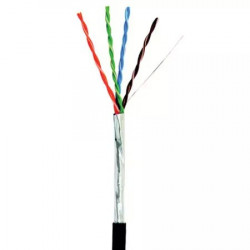 01-0045-3-100, Кабель UTP 4PR 24AWG, CCA, CAT5e, PE черный, (OUTDOOR) (бухта 100 м)