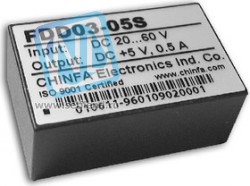 FDD03-15D5, DC/DC преобразователь, 3Вт, вход 18-72В, выход 15, -15В/100мА