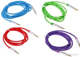 PL1001(PL1002,PL1004, PL1005,PL1006,PL1007), Кабель 3.5" Jack (M) - 3.5" Jack (M) текстиль, 1м, цветной