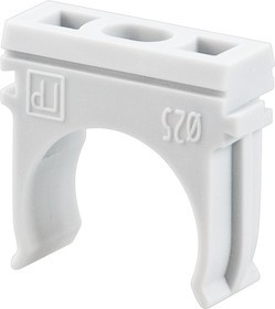 28-0125, Крепёж-клипса для труб ø25 мм, серая (100 шт/уп)