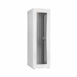 Напольный шкаф серии Lite 19", 42U, стеклянная дверь, Ш600хВ1967хГ800мм, в разобранном виде, серый