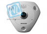 Миникупольная IP-камера "рыбий глаз" DS-2CD6362F-IVS, 6Мп,1.2мм,12V/PoE,ИК подсветка до 15м, объектив Fish Eye,встроенный микрофон.