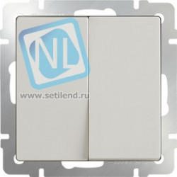 WL03-SW-2G-ivory /Выключатель двухклавишный (слоновая кость)